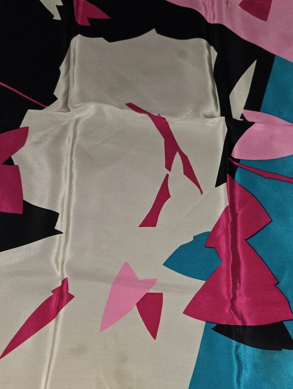 Vintage Char Lotte Designs Silk Scarf 34x33 Has Some Spots